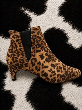 Zara Leopard Print Tan and Brown Ankle Booties